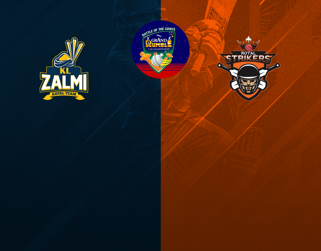 Match 14 of grand rumble t10 championship season 2: kl zalmi vs royal strikers cc banner