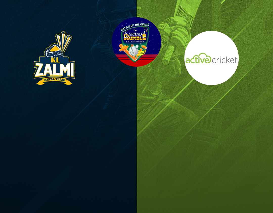Match 18 of grand rumble t10 championship season 2: kl zalmi vs active cc banner