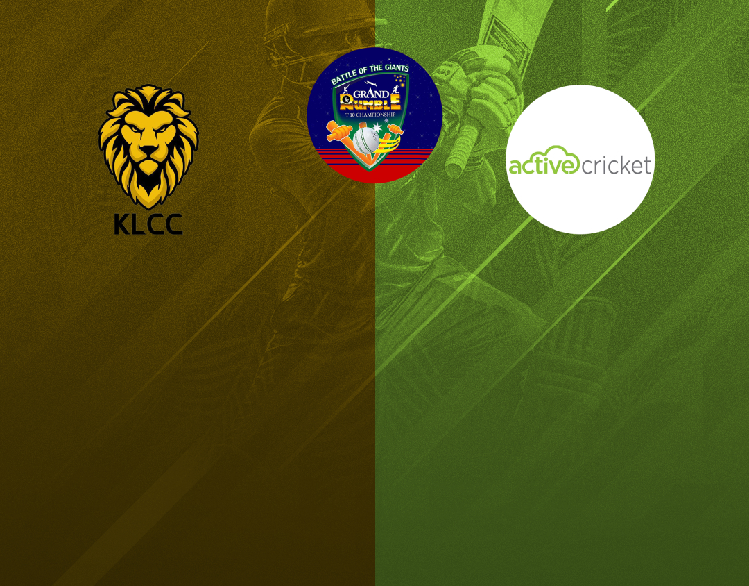 Eliminator 1 of grand rumble t10 championship season 2: kuala lumpur cricket club vs active cc banner