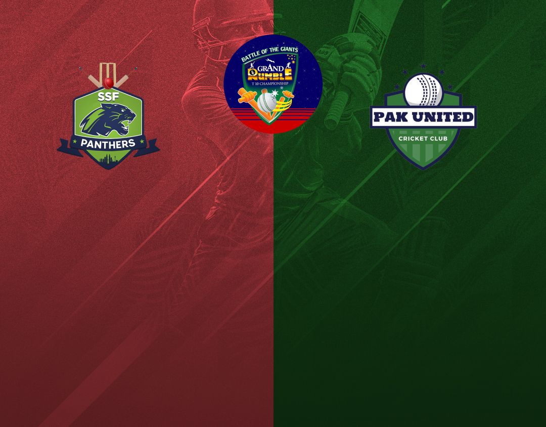 Match 6 of grand rumble t10 championship round 2, 2024: ssf panthers vs pak united cc banner