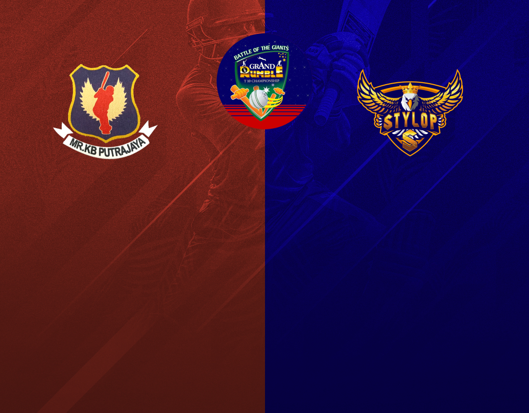 Match 7 of grand rumble t10 championship round 2, 2024: mr kb putrajaya cc vs stylop golden eagles banner