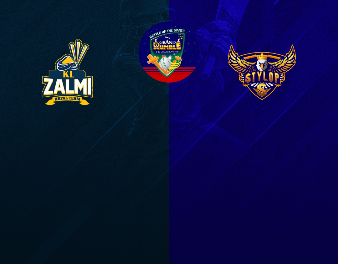 Match 9 of grand rumble t10 championship round 2, 2024: kl zalmi vs stylop golden eagles banner