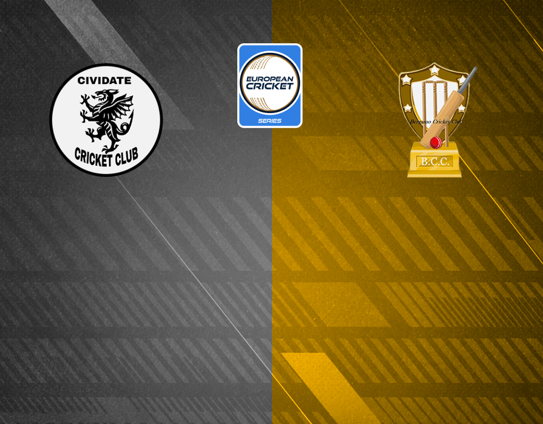 Match 17 of ecs italy, brescia, 2024: cividate vs bergamo cc banner