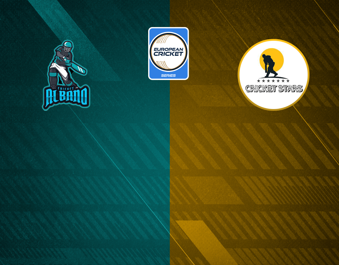 Match 18 of ecs italy, brescia, 2024: albano vs cricket stars banner