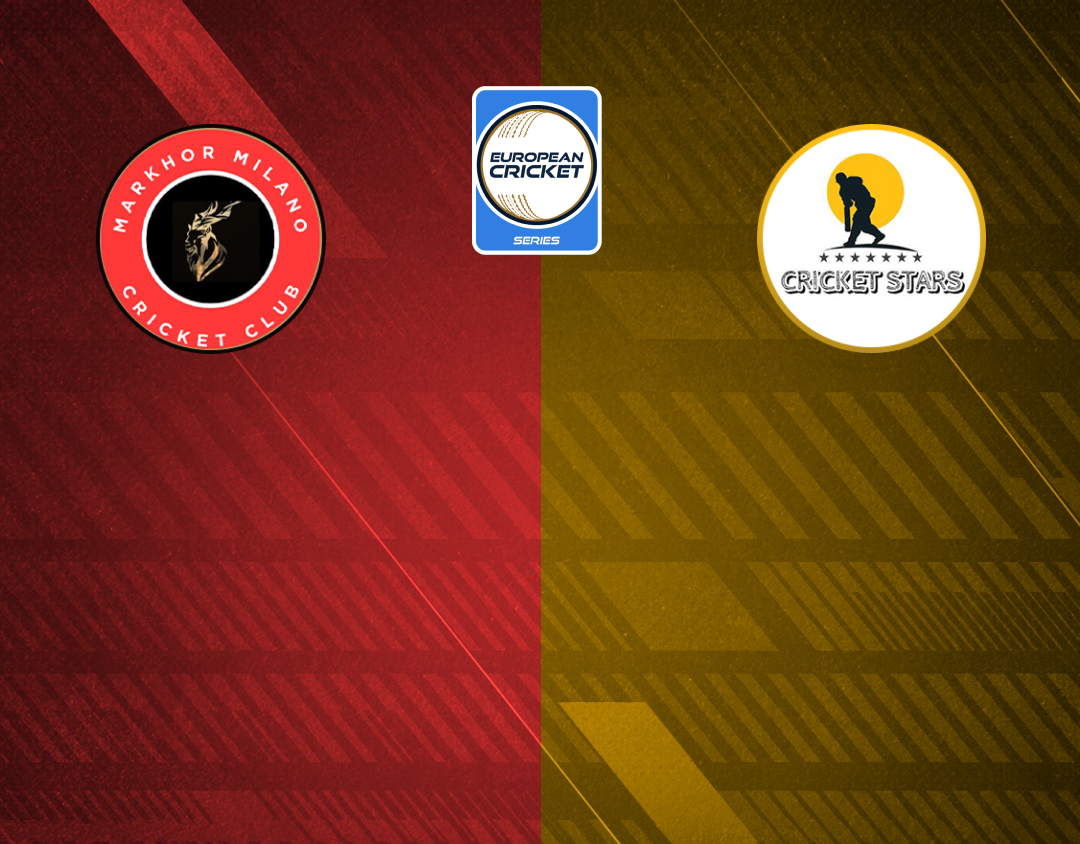 Match 23 of ecs italy, brescia, 2024: markhor milano vs cricket stars banner