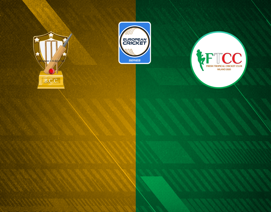 Match 26 of ecs italy, brescia, 2024: bergamo cc vs fresh tropical banner