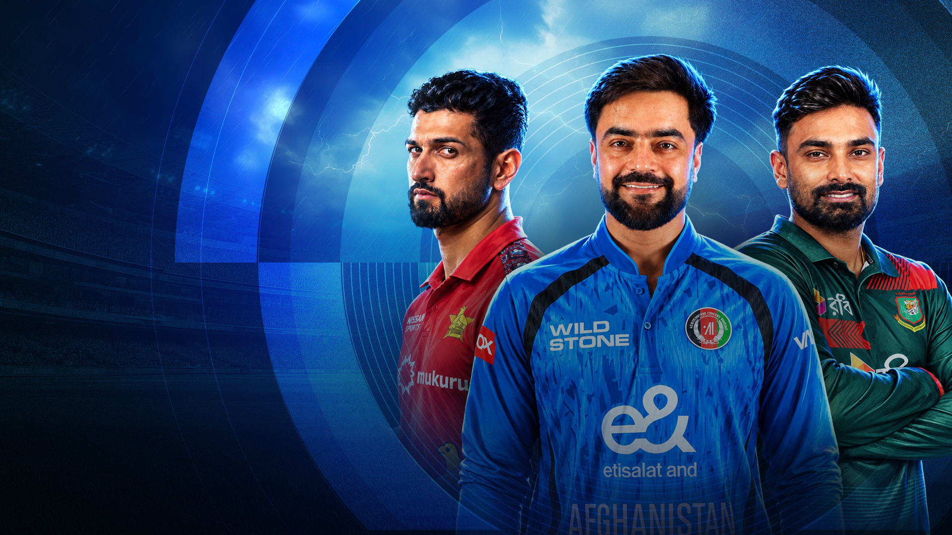 Afghanistan, bangladesh & zimbabwe tri series, 2026 cricket banner