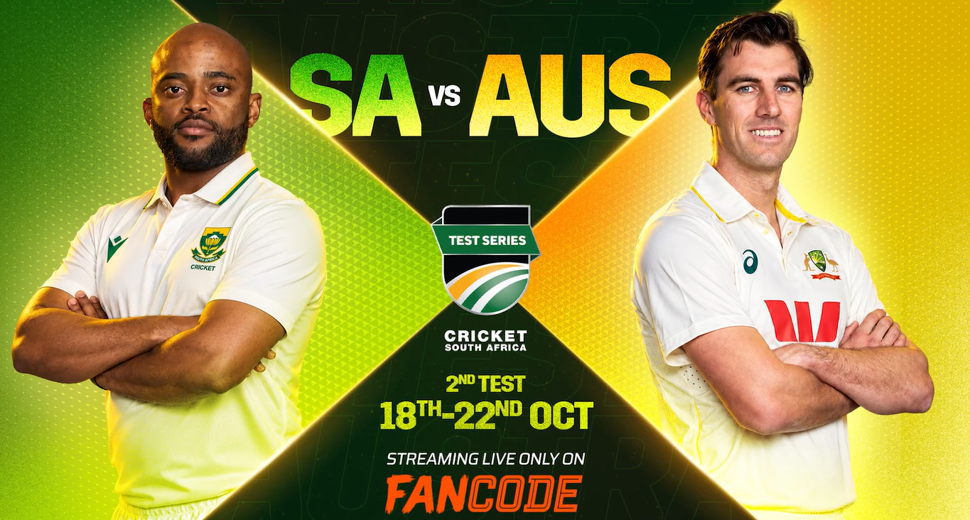  Australia tour of South Africa 2026, 2nd Test: Live on FanCode!