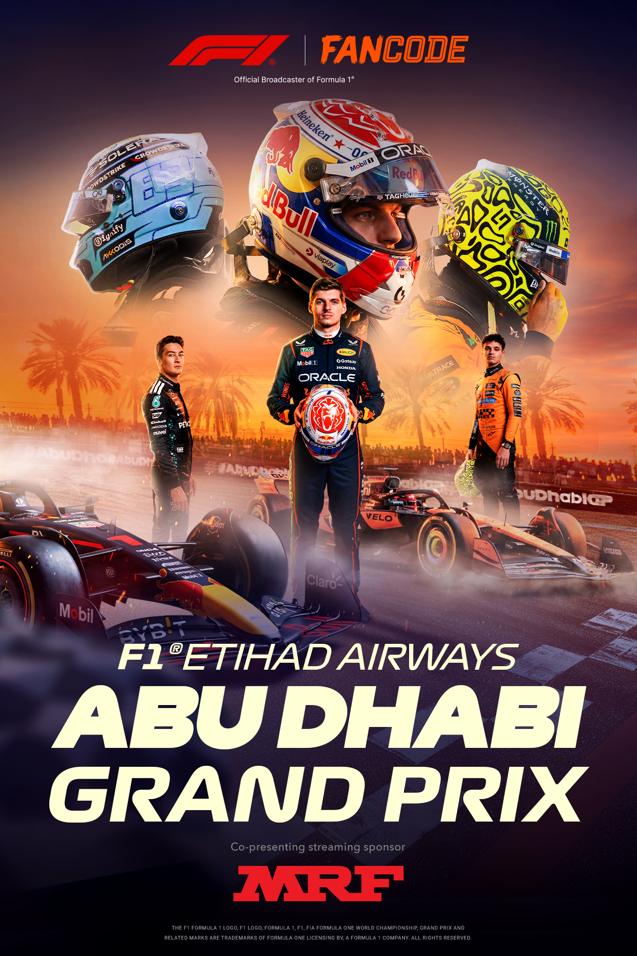 F1 etihad airways abu dhabi grand prix 2025 formula 1 vertical banner