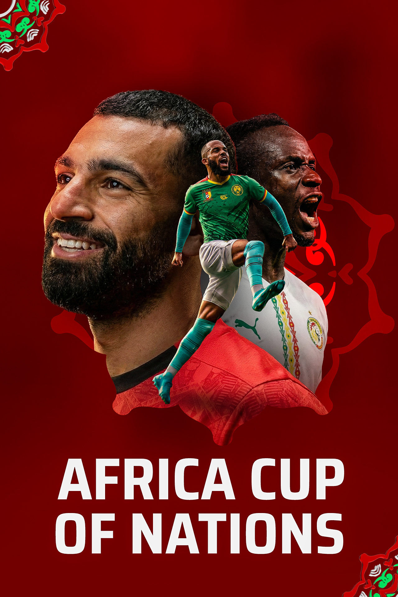 Africa cup of nations 2025-26 football vertical banner