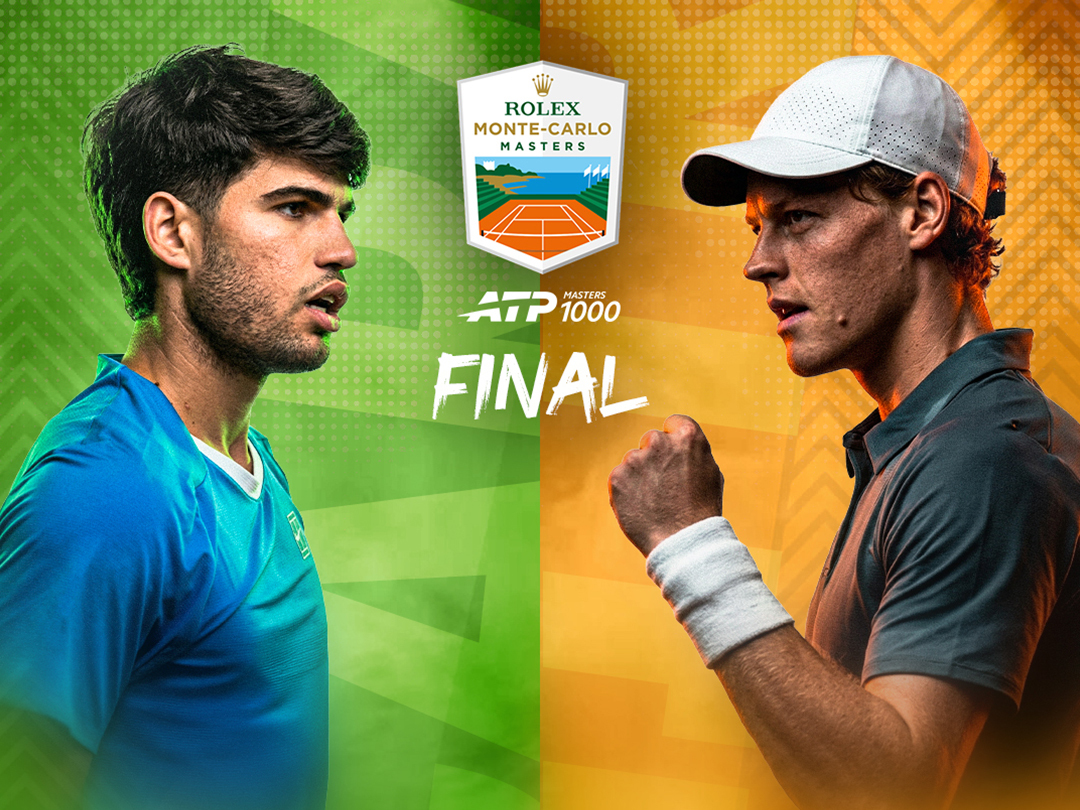 Alcaraz vs sinner of atp masters rolex monte-carlo 2026 banner