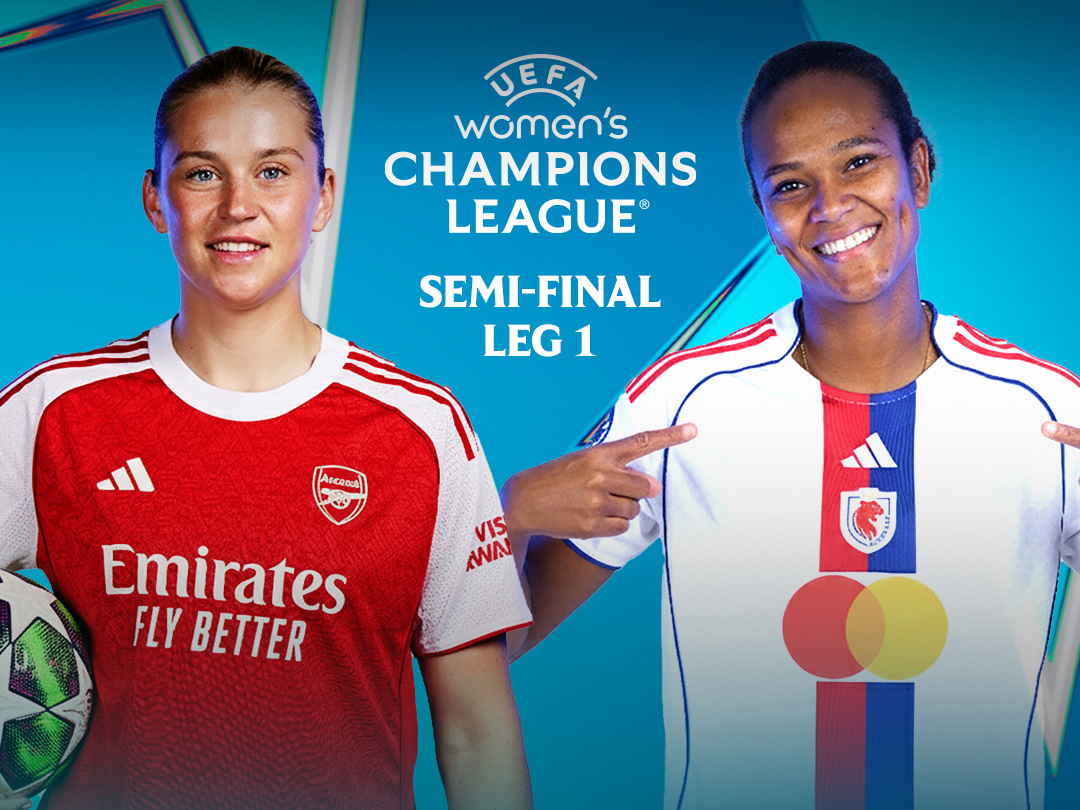 Semi-final leg 1 of uefa women's champions league 2025-26 banner