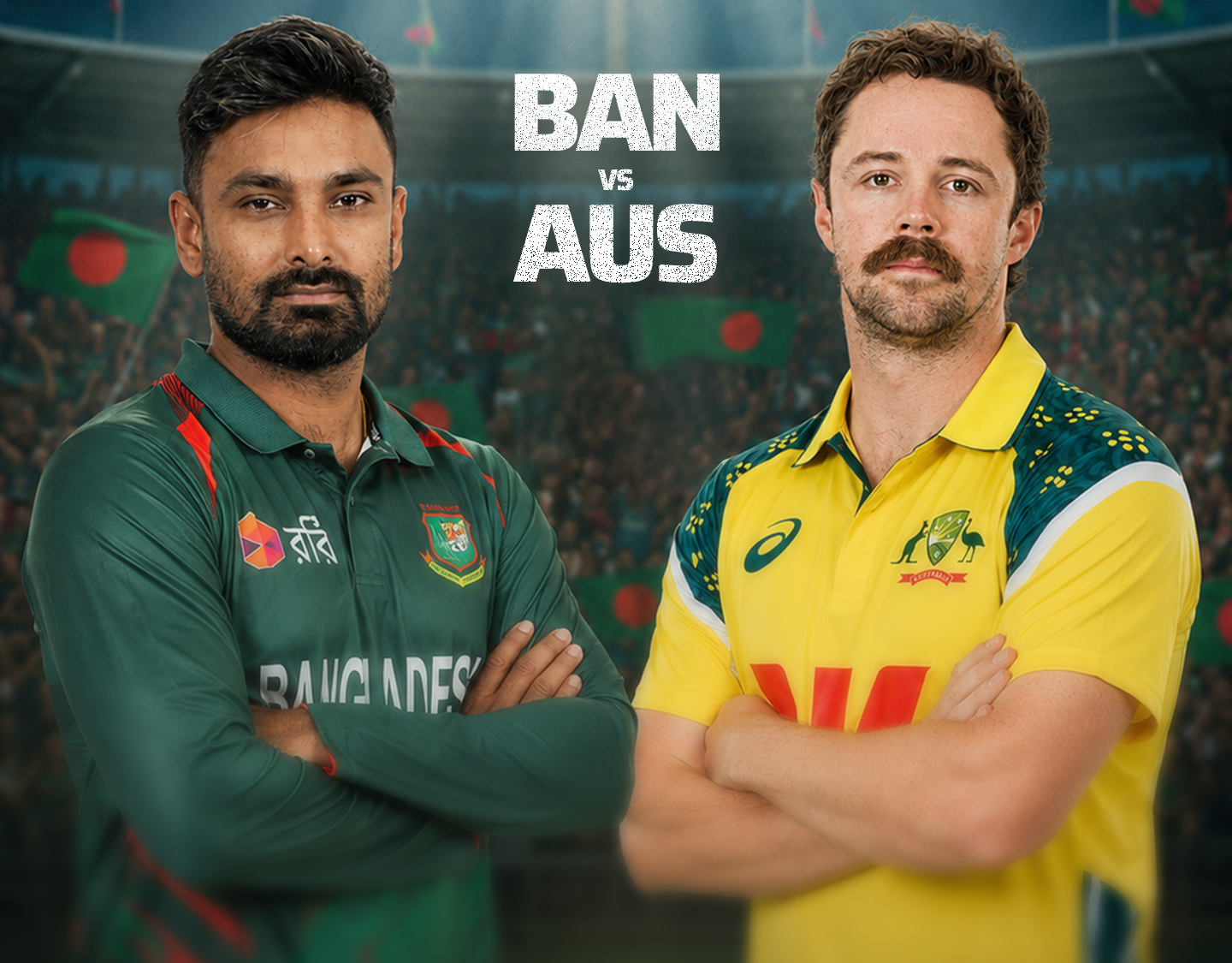 1st odi of australia tour of bangladesh, 2026: bangladesh vs australia banner