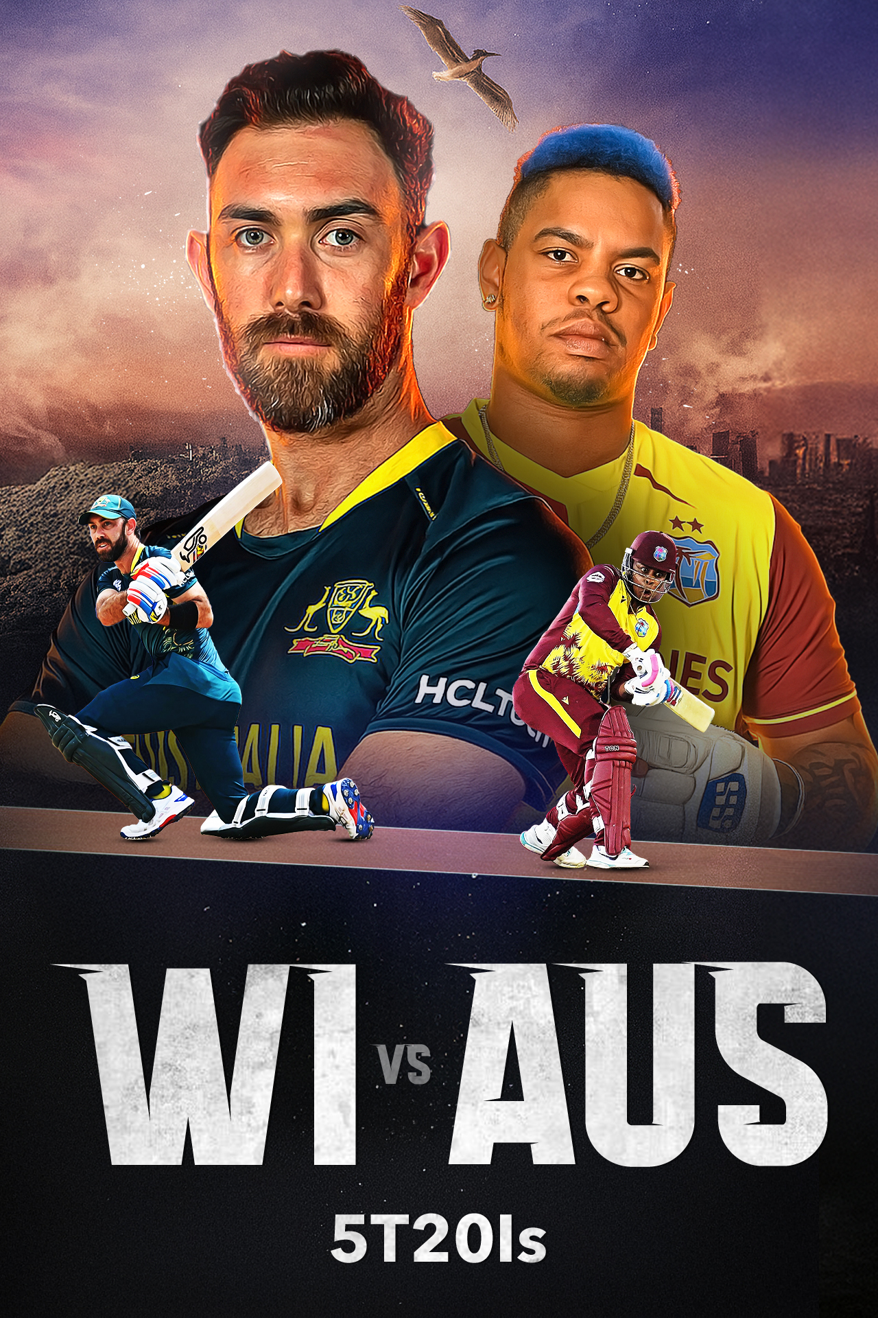 Australia tour of west indies, 2025 cricket vertical banner
