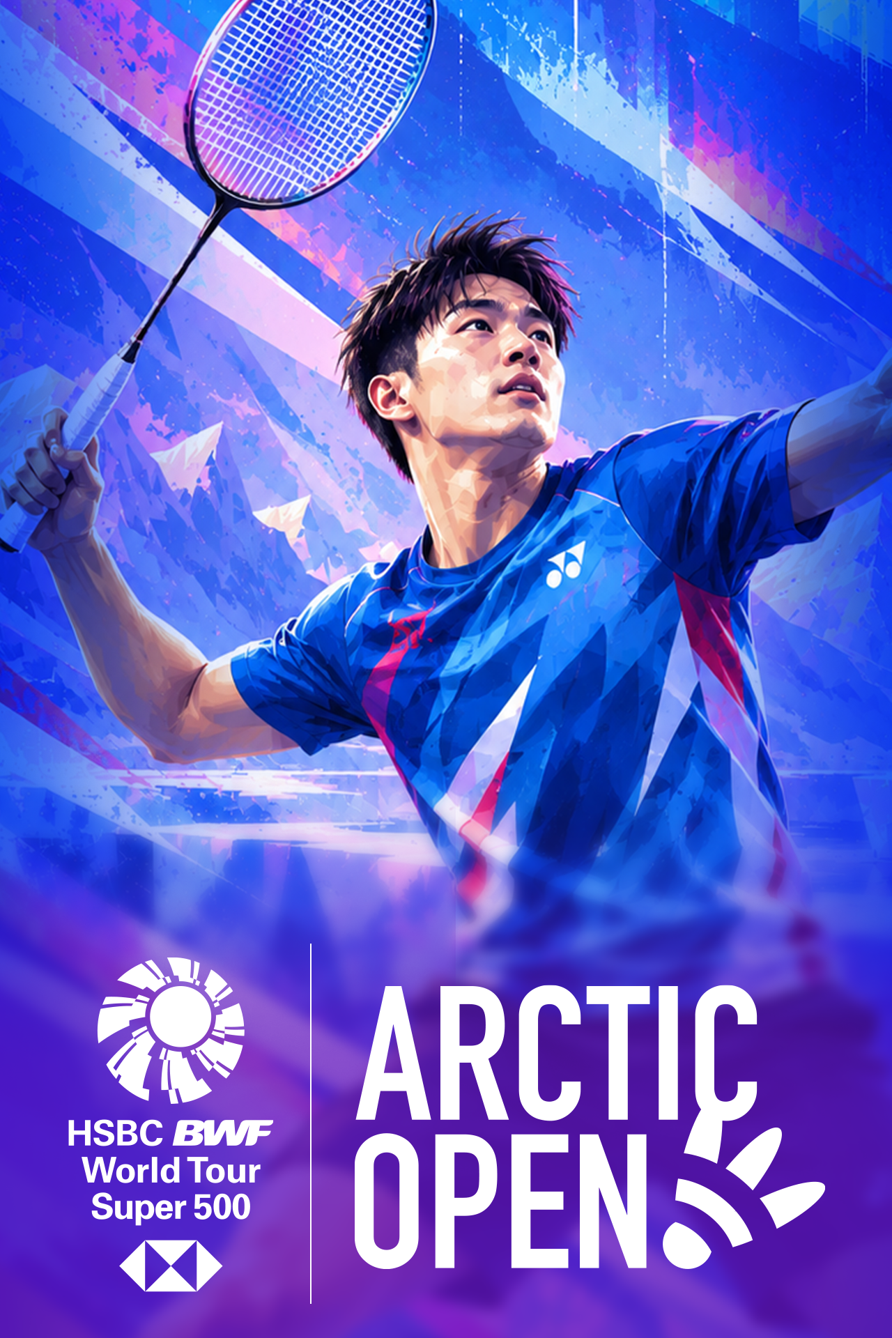 Bwf super 500 - arctic open 2026 badminton vertical banner