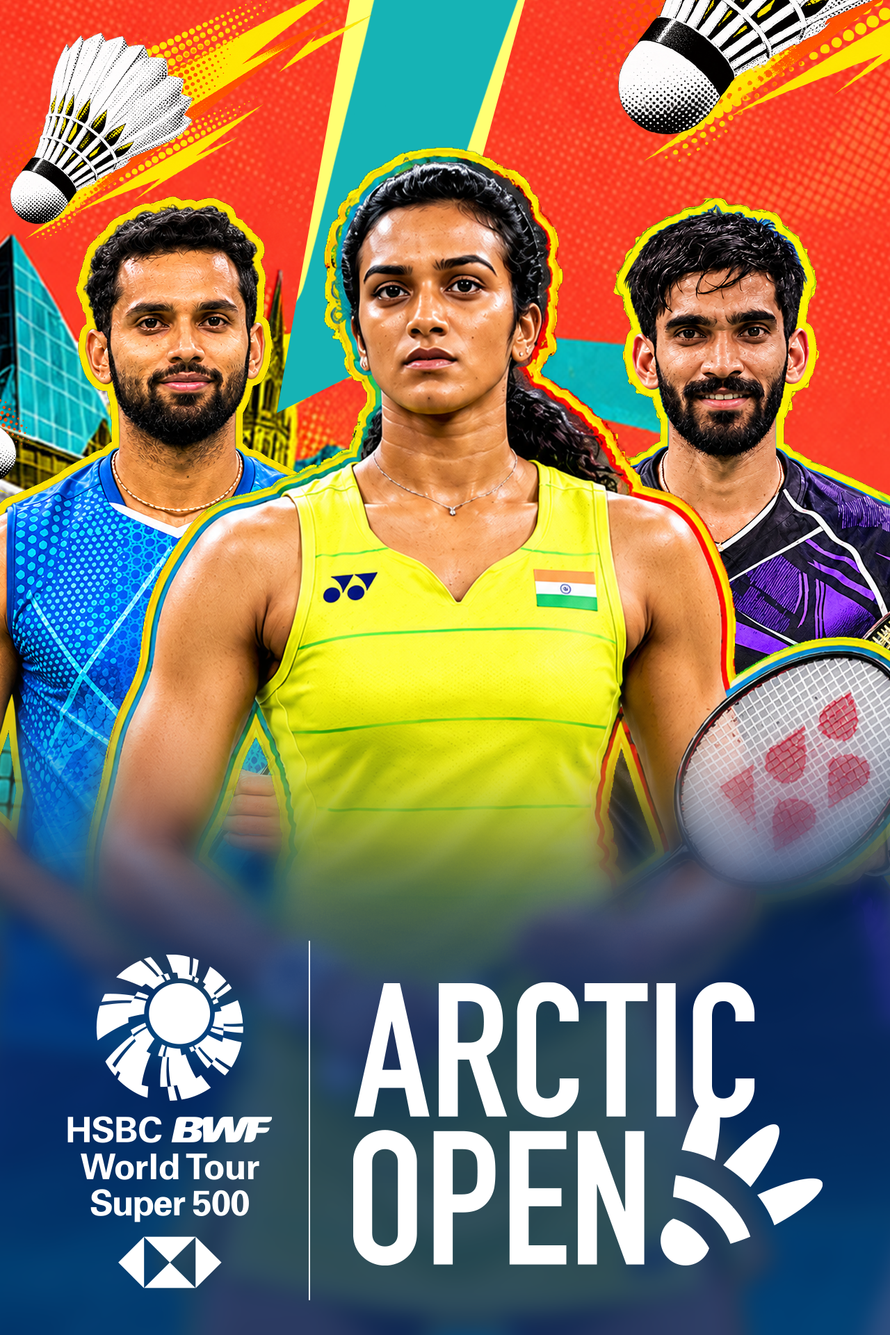 Bwf super 500 - arctic open 2026 badminton vertical banner