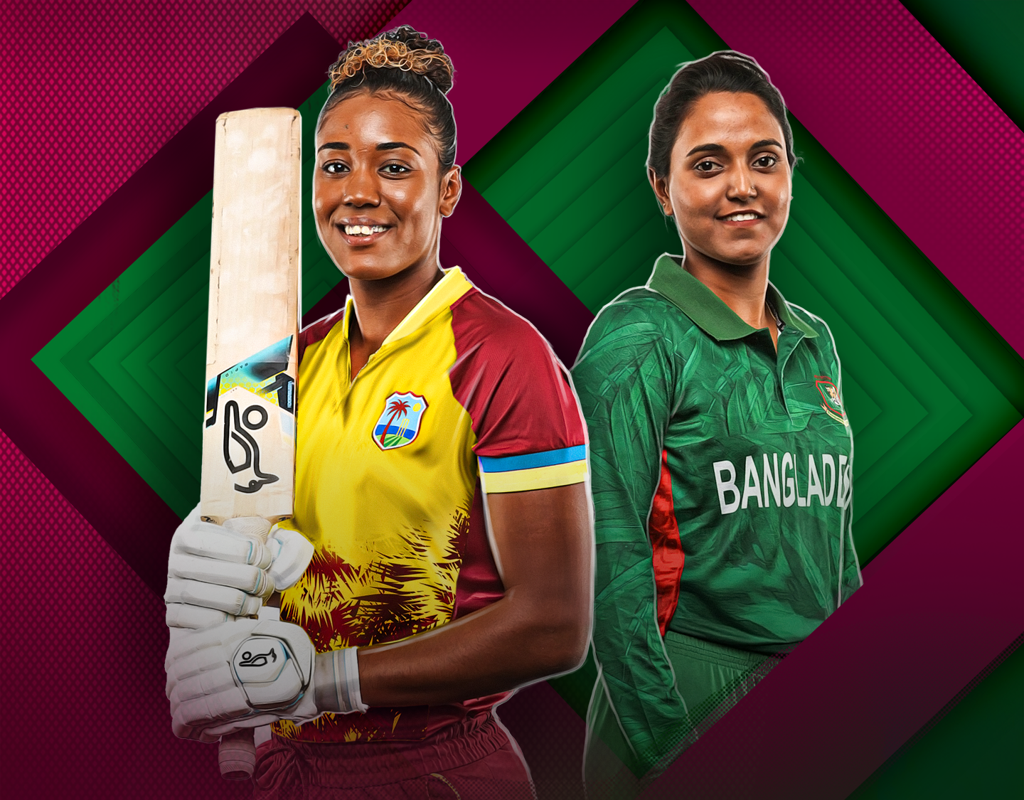 1st t20 of bangladesh women tour of west indies, 2025: west indies women vs bangladesh women banner