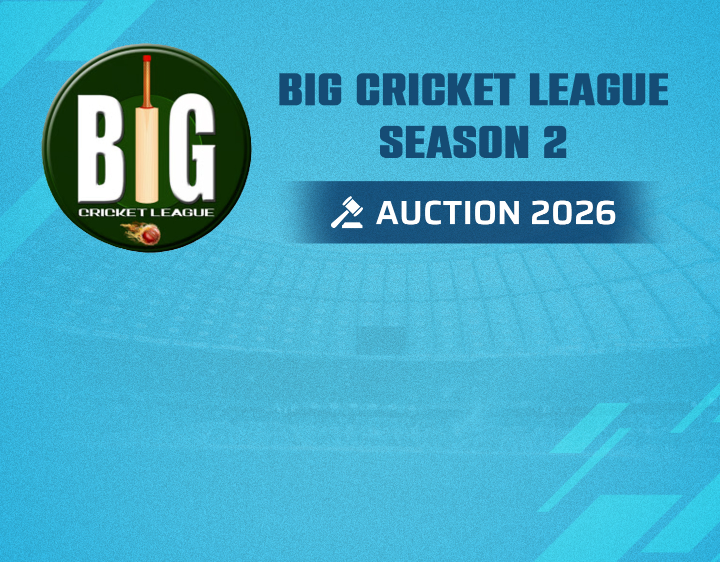 Big cricket league auction of big cricket league season 2 auction 2026 banner