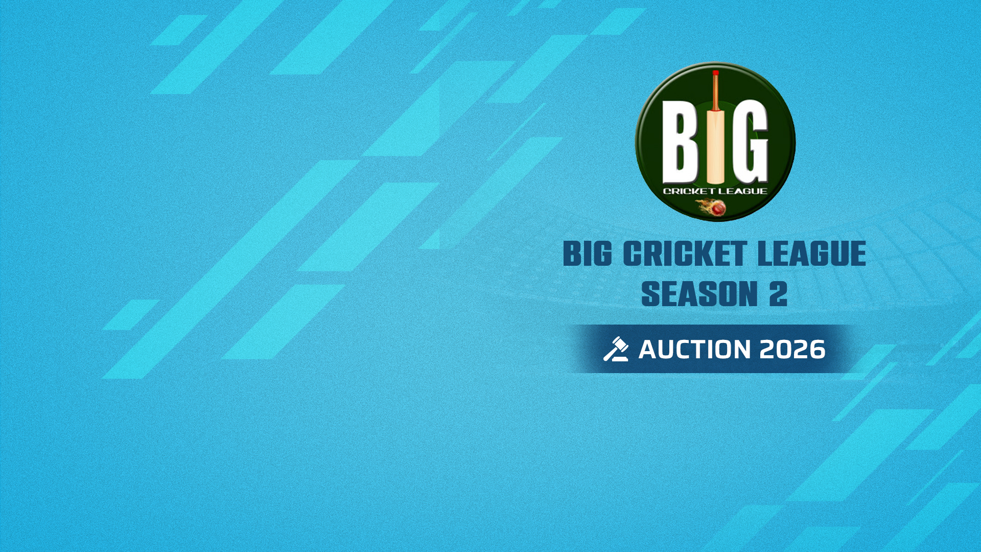 Big cricket league season 2 auction 2026 live events banner