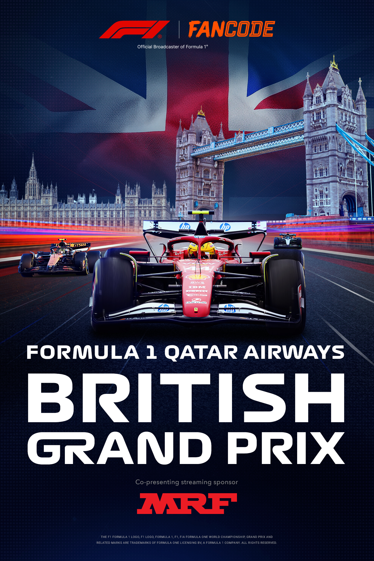F1 qatar airways british grand prix 2025 formula1 vertical banner