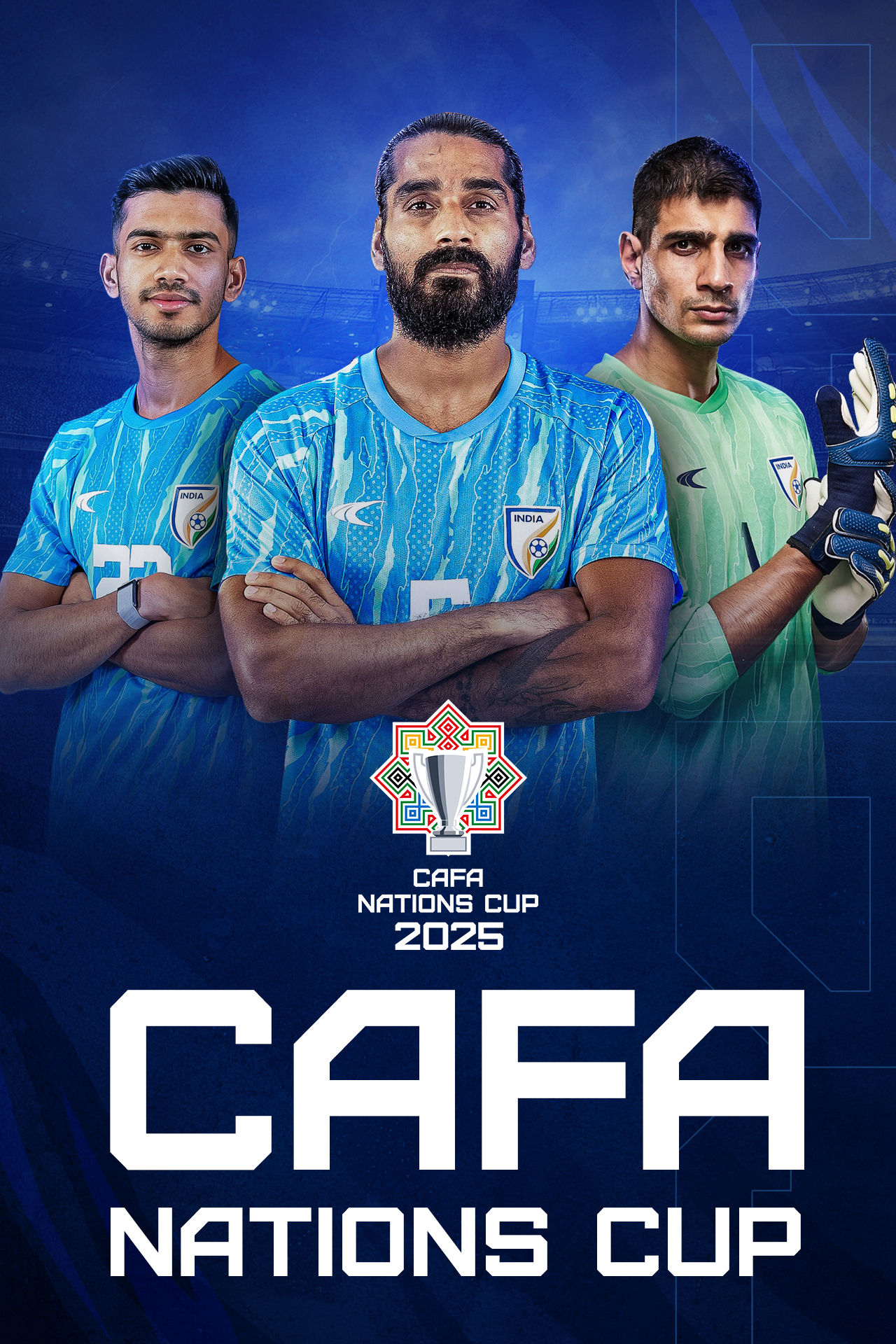 Cafa nations cup 2025 football vertical banner
