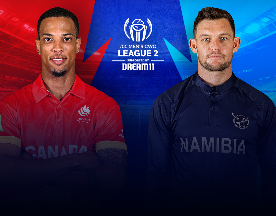 Match 60 of icc cwc league 2, 2023-27: canada vs namibia banner