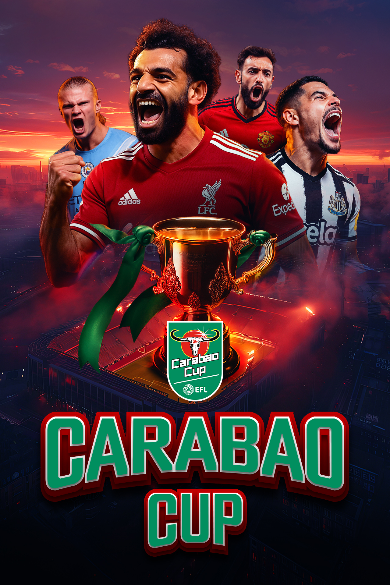 Carabao cup 2025-2026 football vertical banner