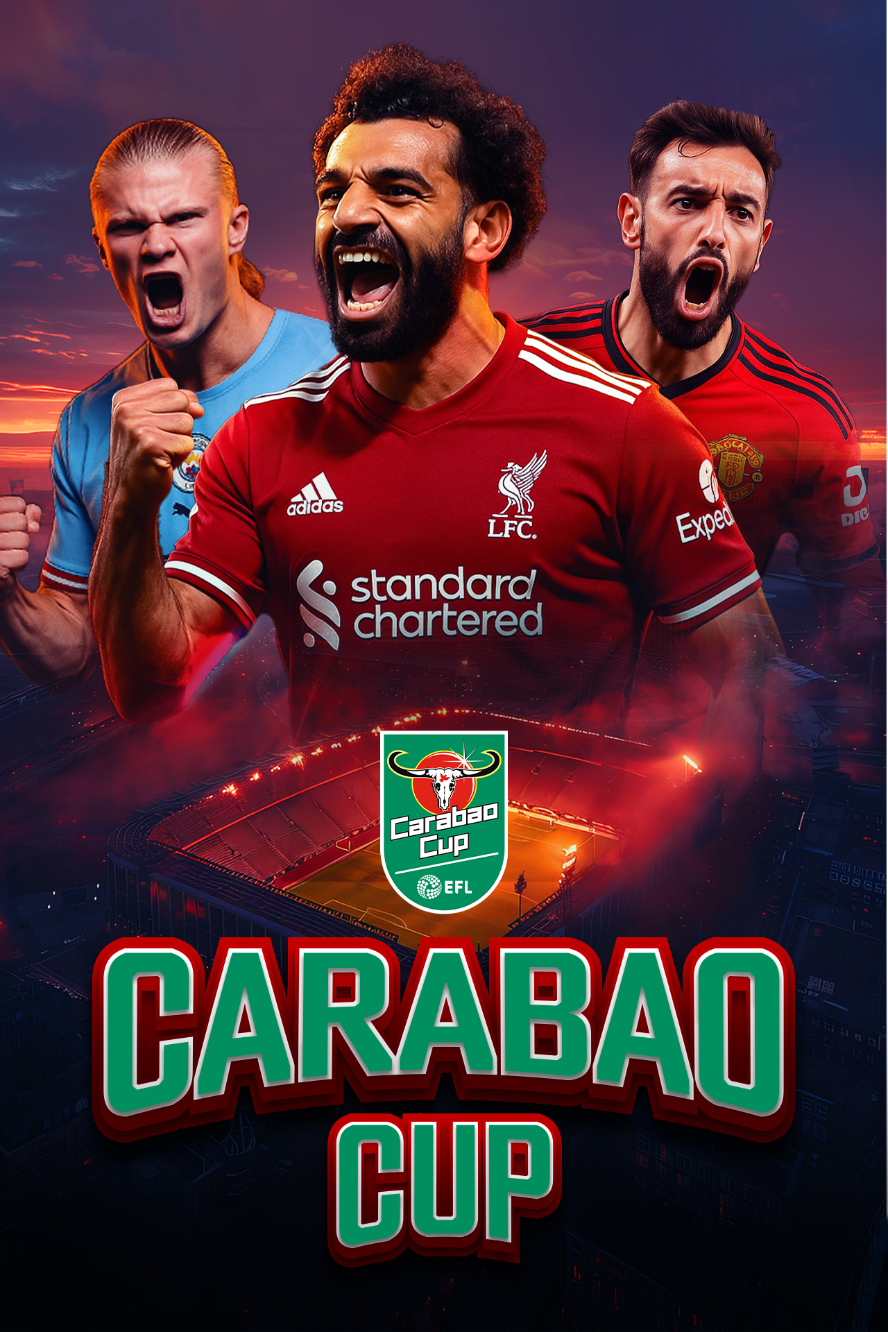 Carabao cup 2025-2026 football vertical banner