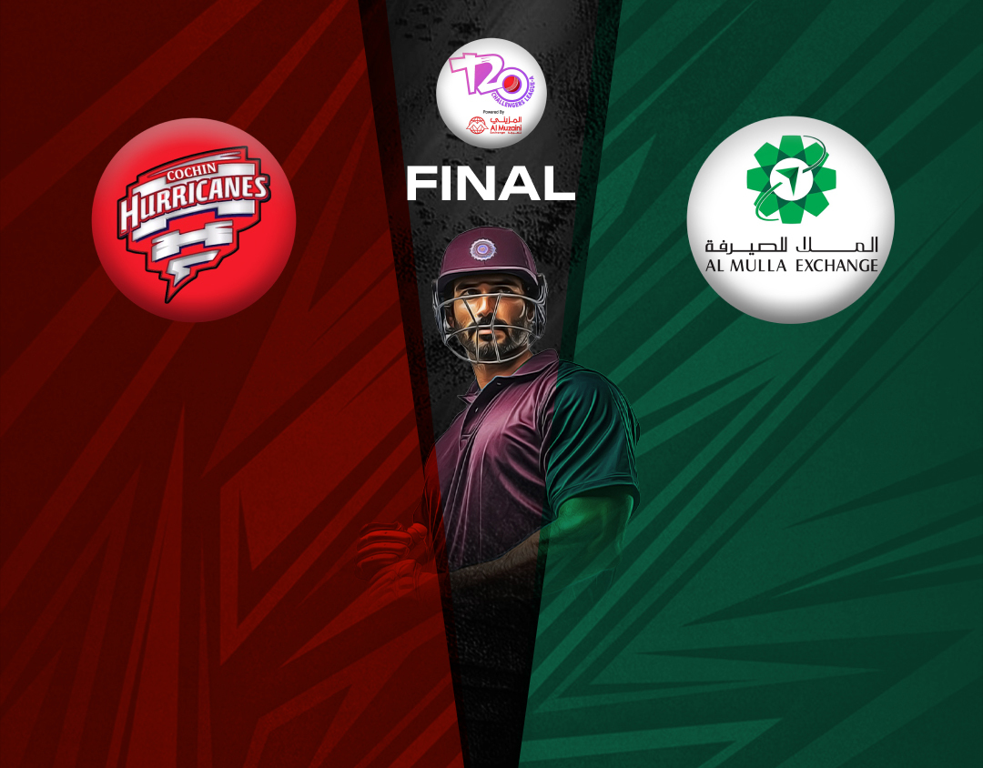 Final of kcc t20 challengers a league, 2024-25: cochin hurricanes vs al mulla exchange banner