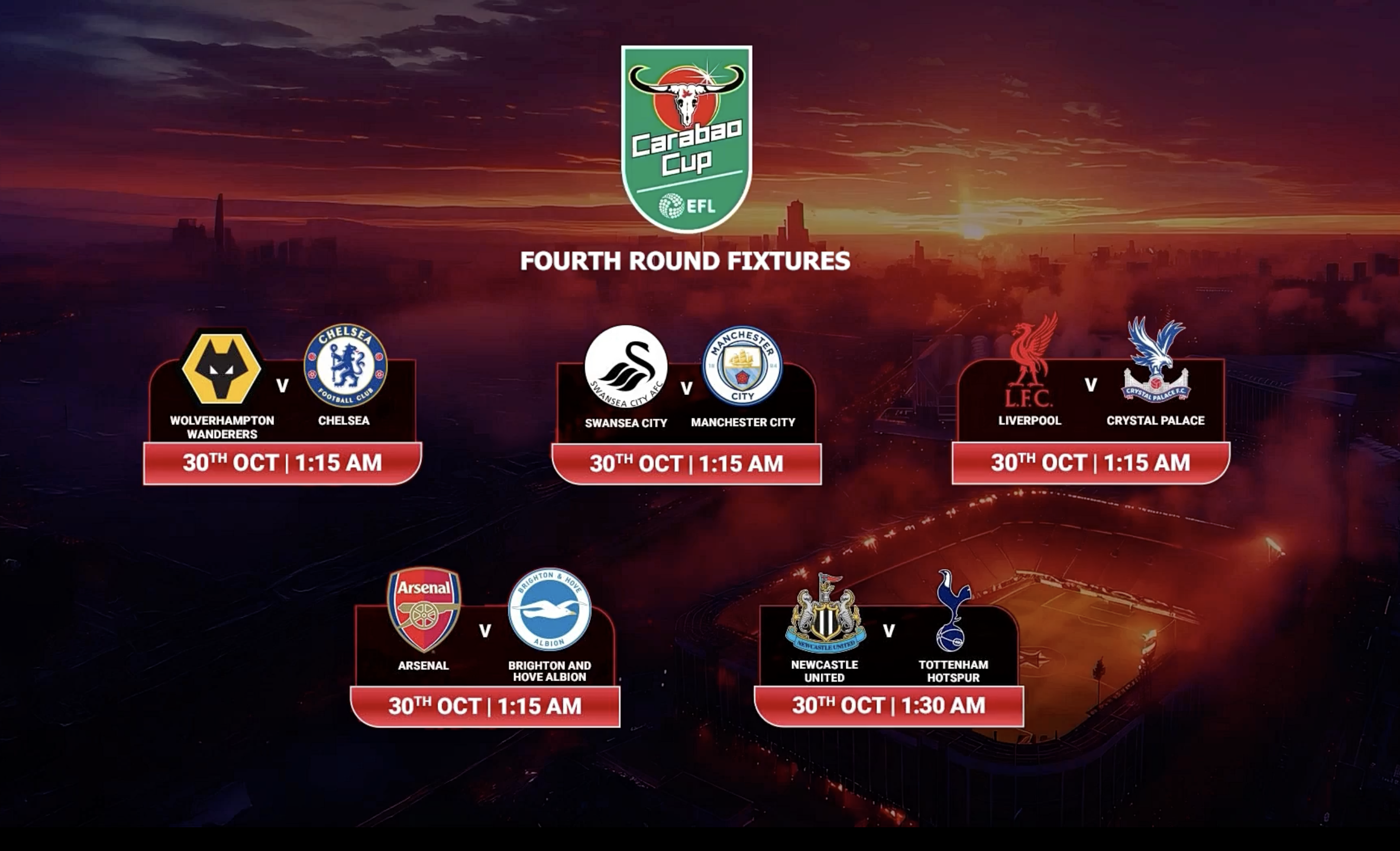 Carabao Cup 2025-26, Round 4: Live on FanCode!