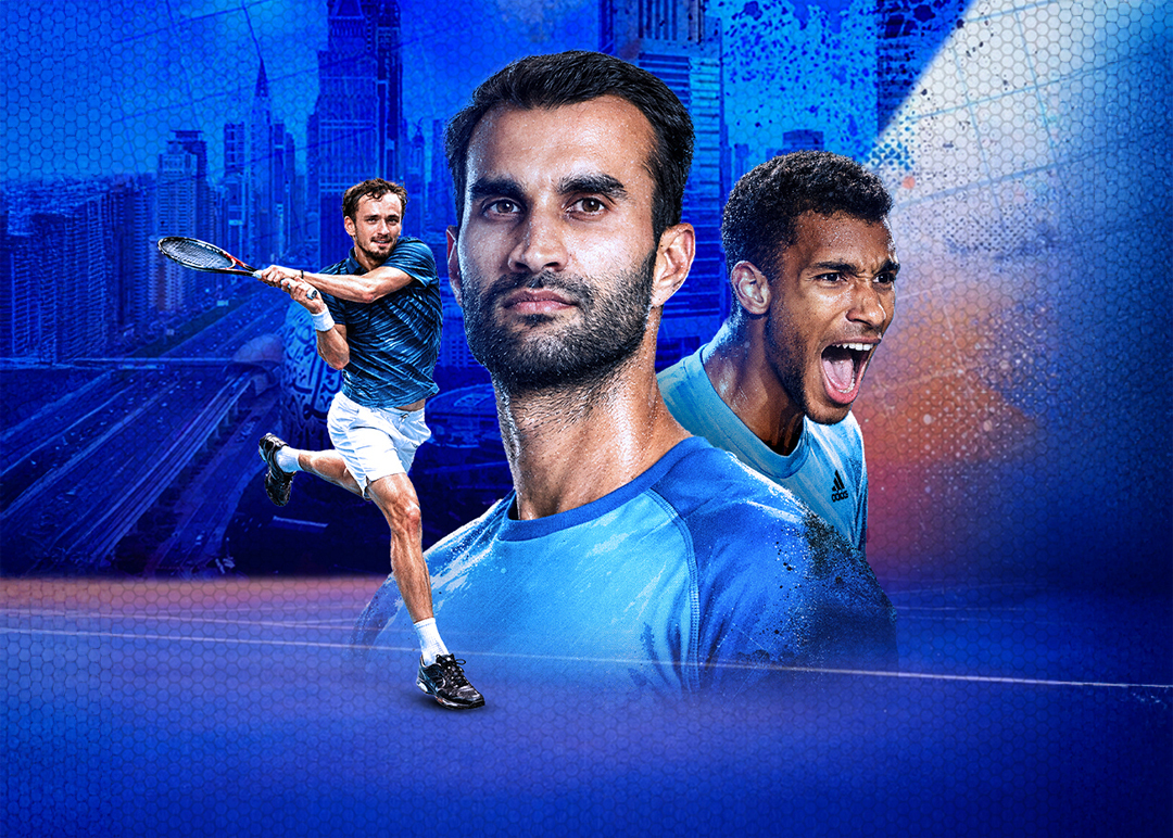 Centre court of atp 500 - dubai duty free tennis championship 2026 banner