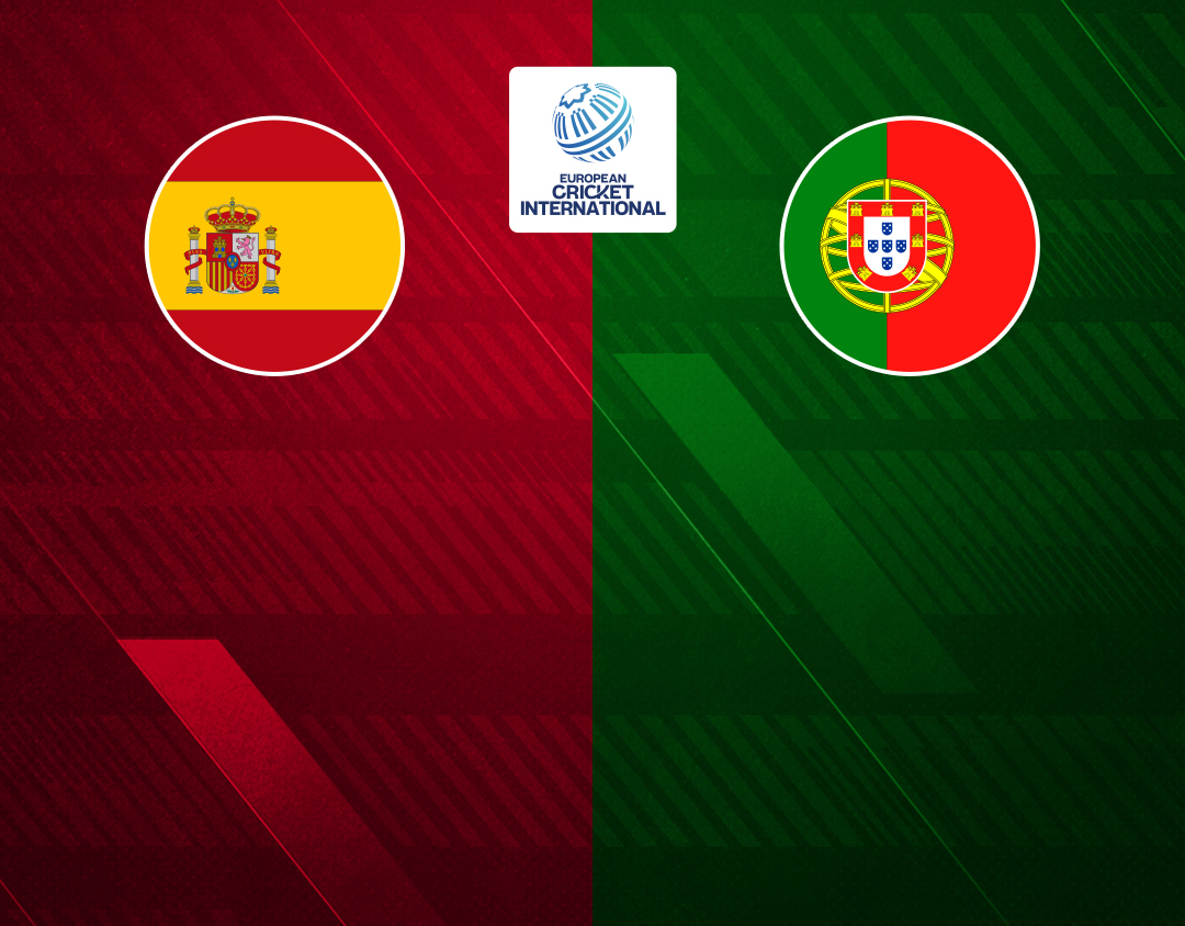 Match 2 of eci portugal-spain, 2025: spain vs portugal banner