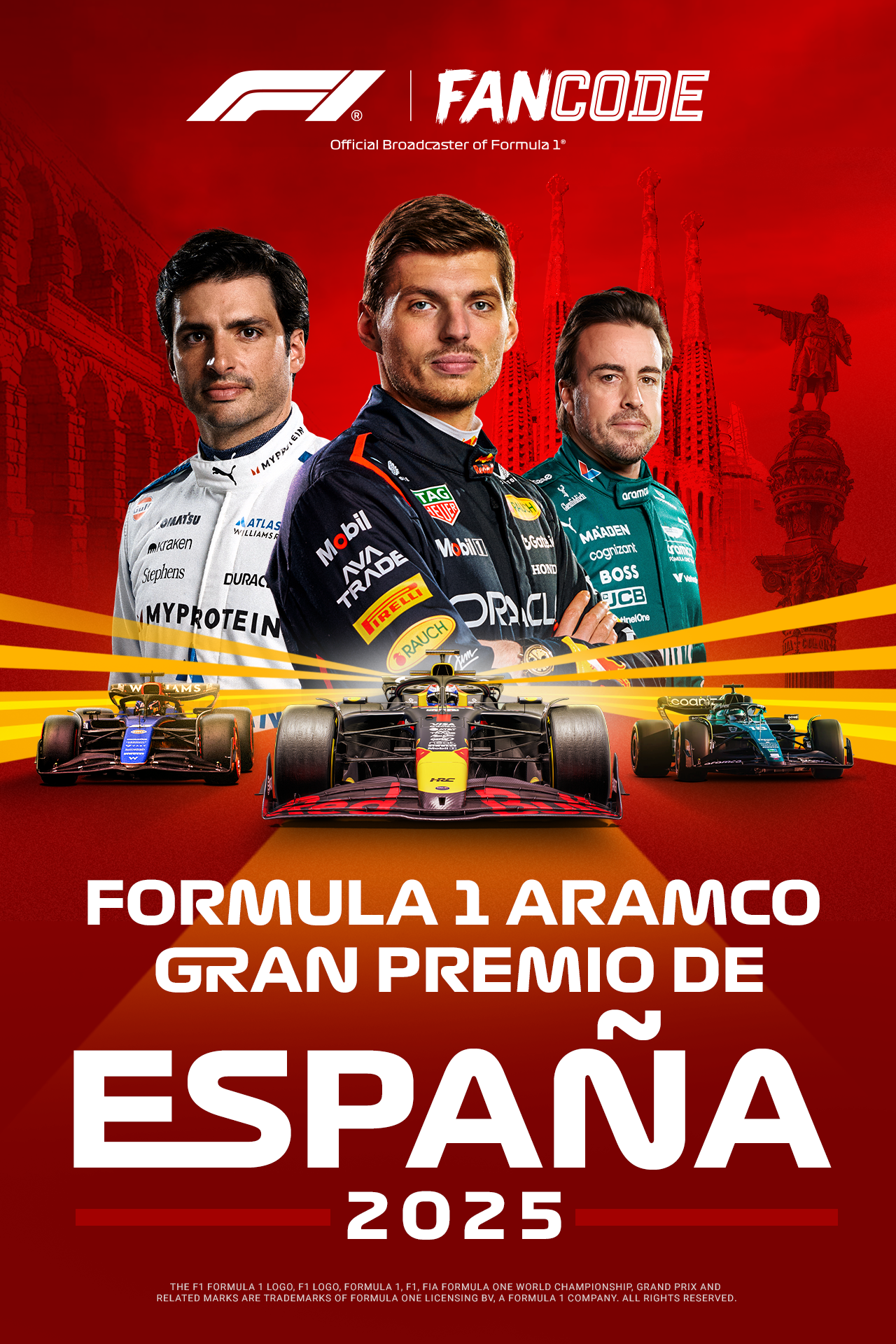 F1 aramco gran premio de espana 2025 formula1 vertical banner