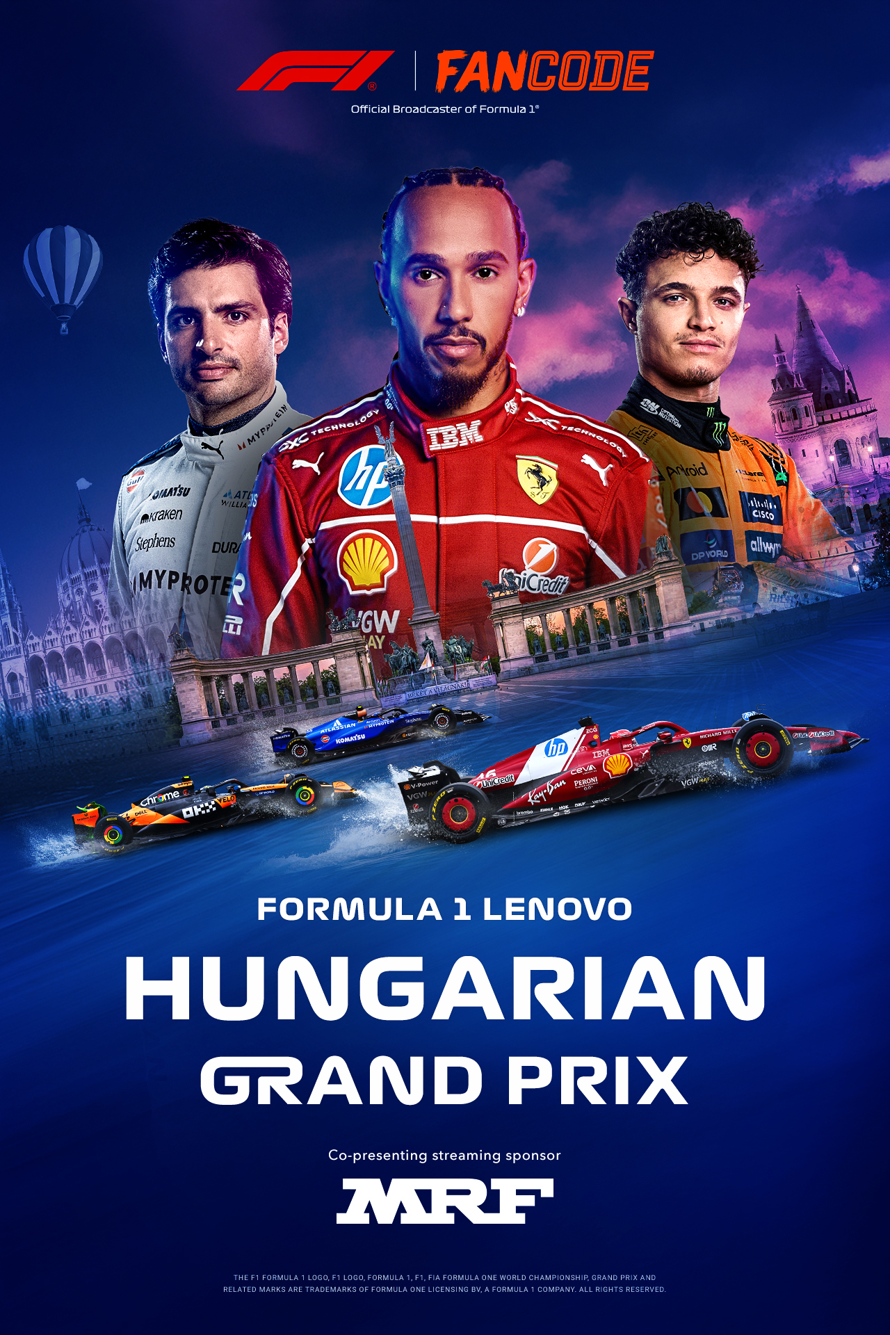F1 lenovo hungarian grand prix 2025 formula1 vertical banner