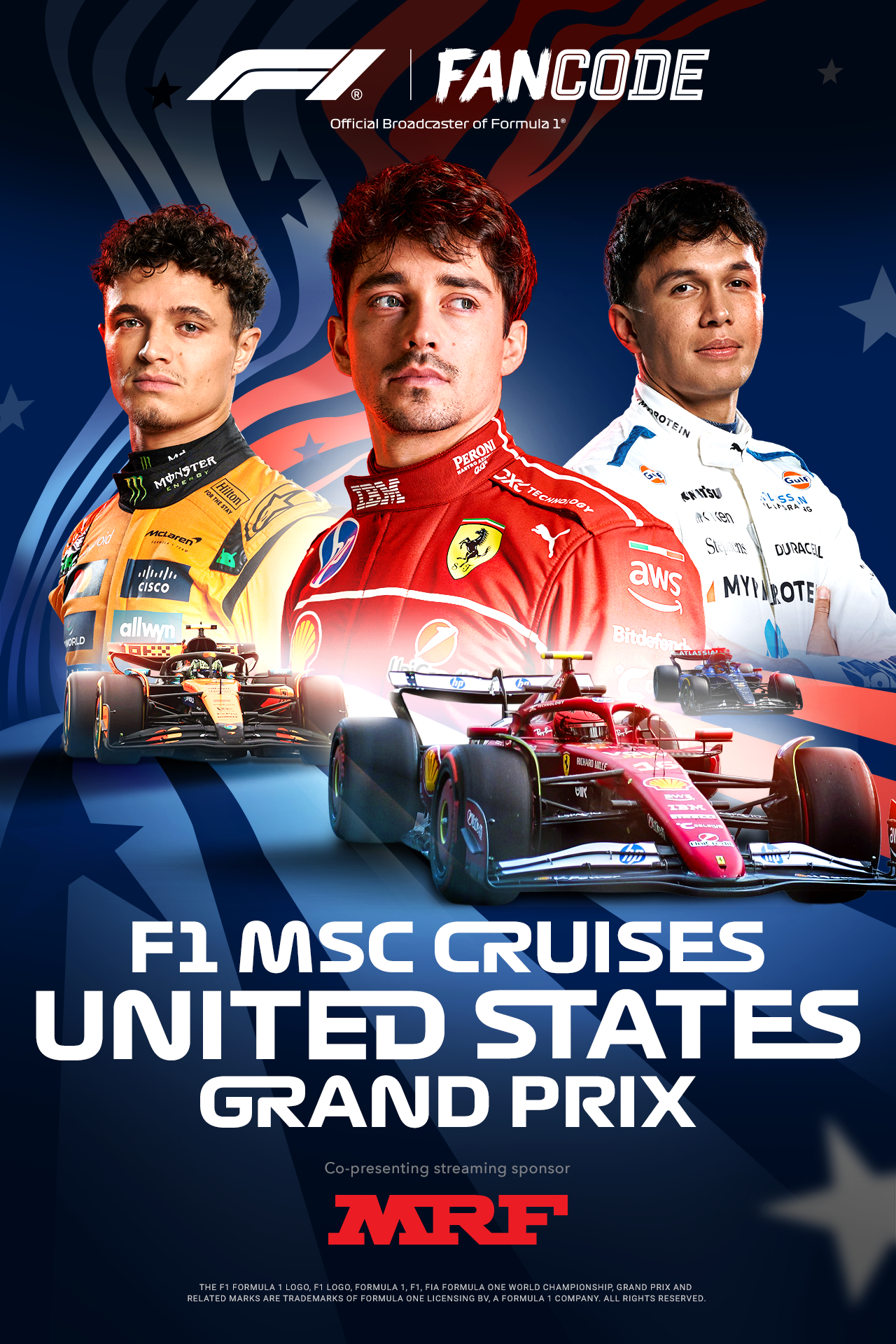 F1 msc cruises united states grand prix 2025 formula1 vertical banner