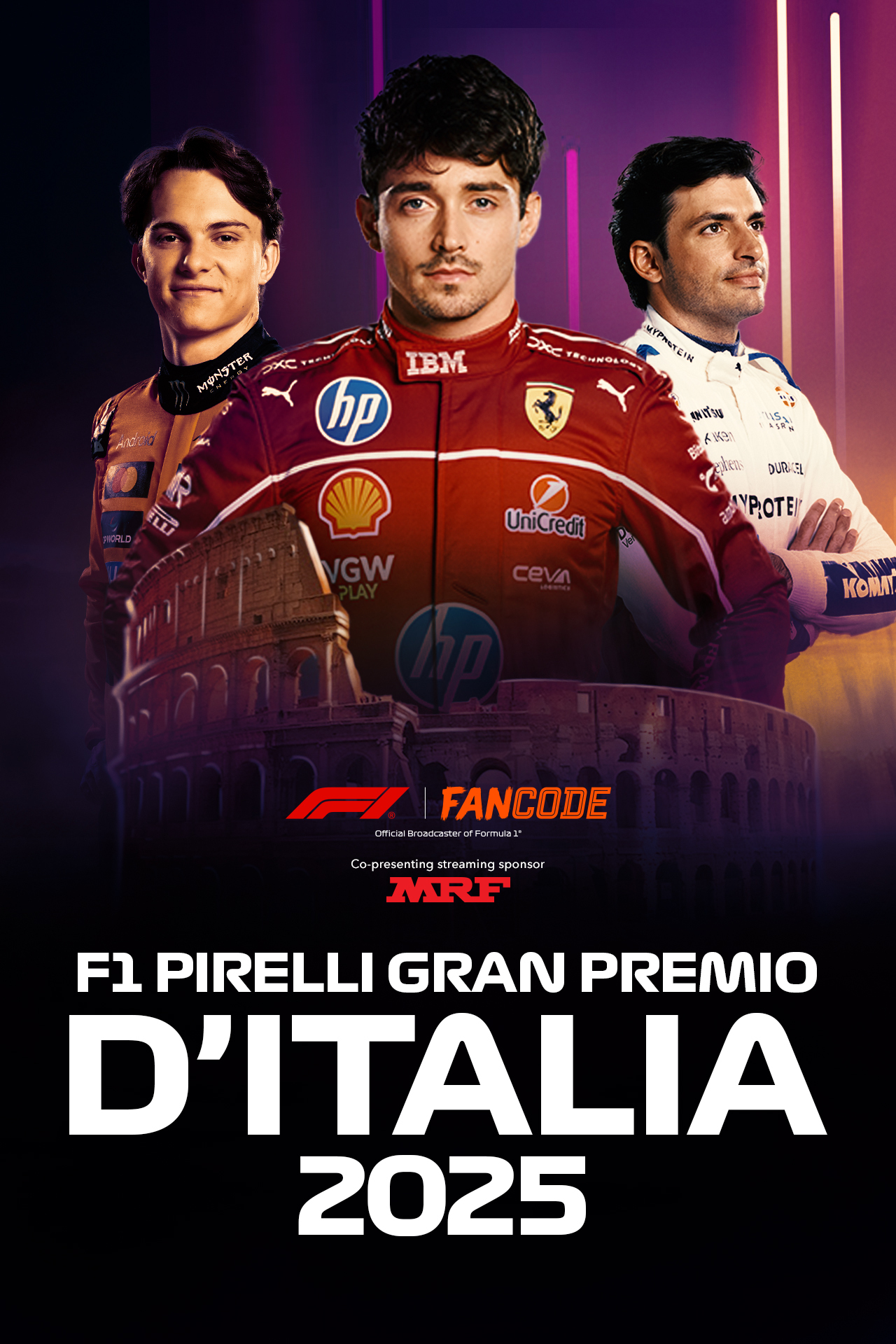 F1 pirelli gran premio d’italia 2025 formula1 vertical banner