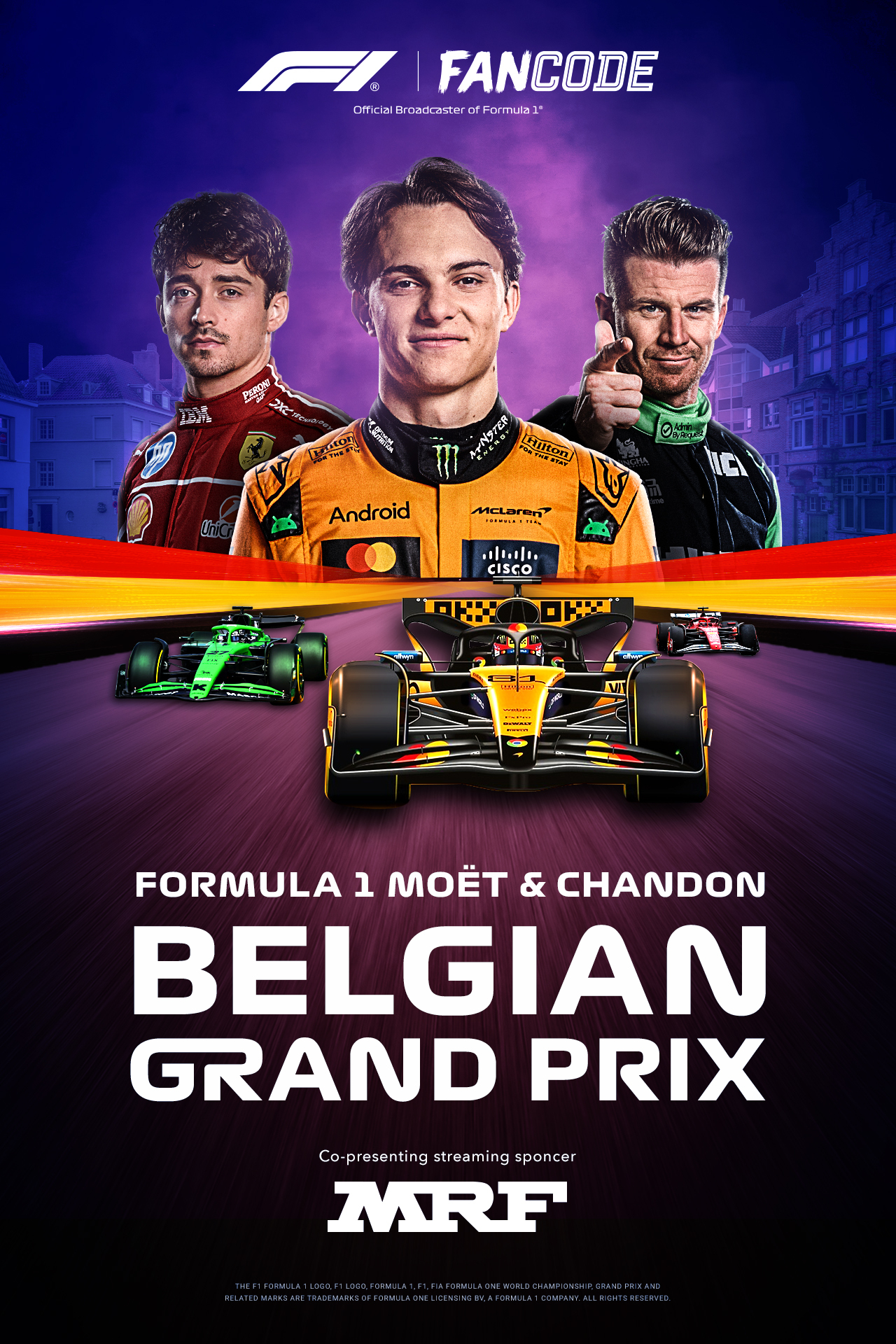 F1 moet & chandon belgian grand prix 2025 formula1 vertical banner