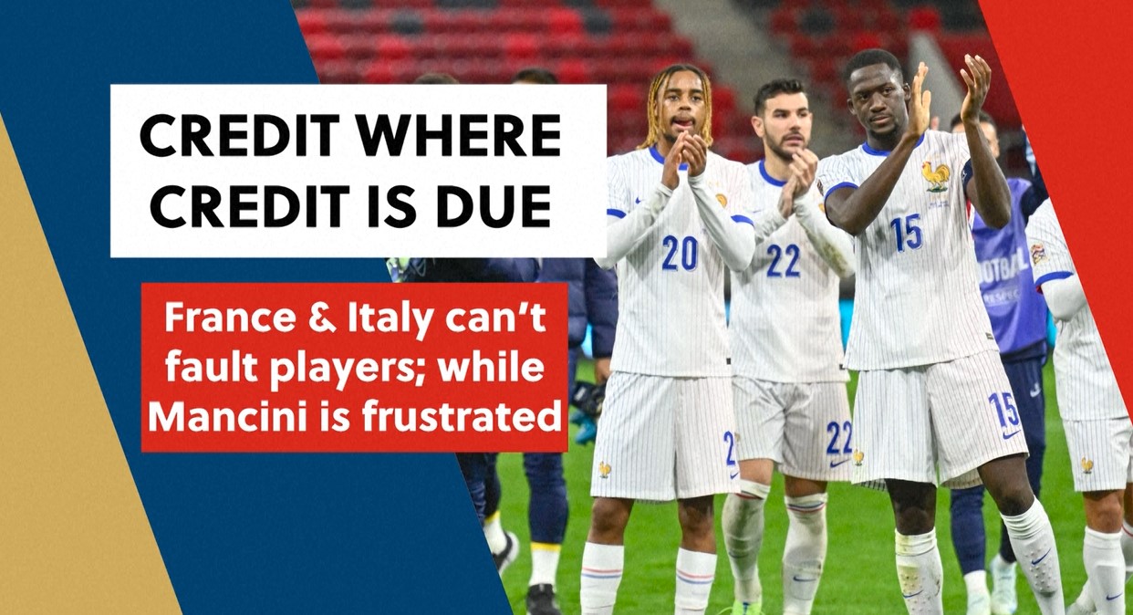 Credit to the players: France and Italy coaches content, Saudi Arabia's Mancini disappointed
