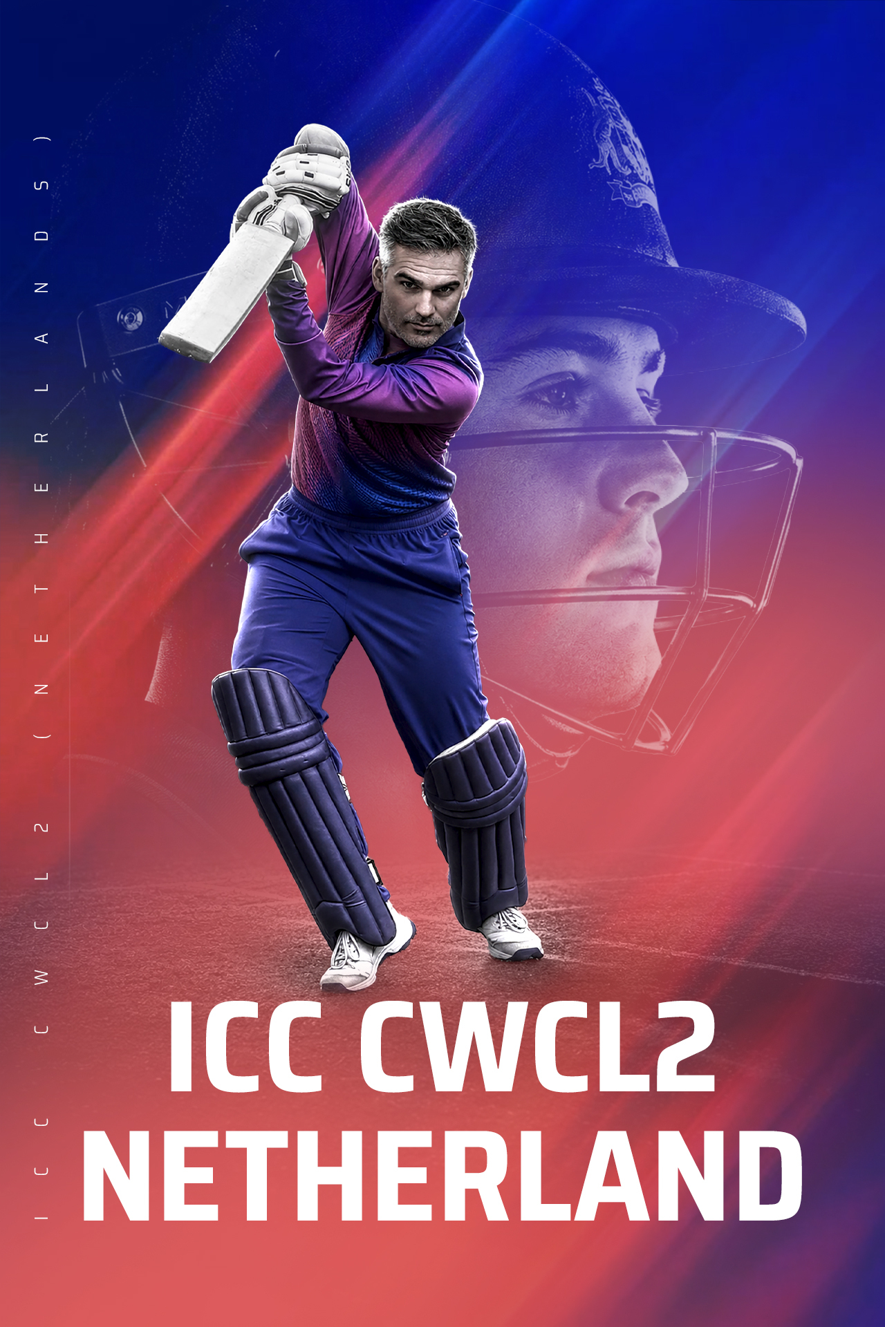 Icc cwc league 2 netherlands, 2026 cricket vertical banner