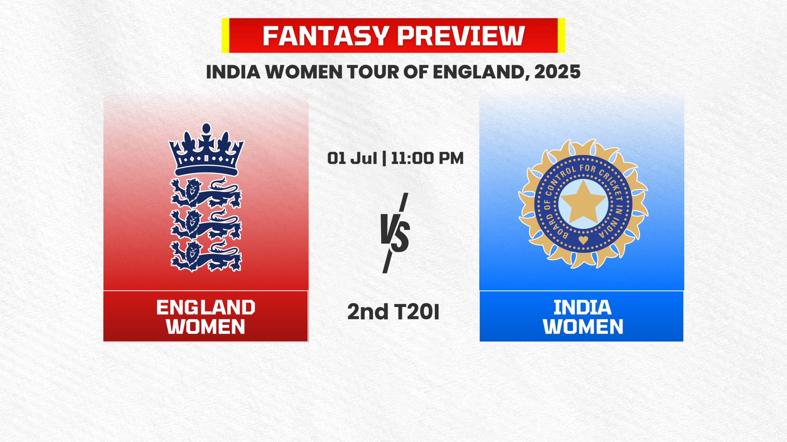2nd T20I: England Women vs India Women | Fantasy Preview