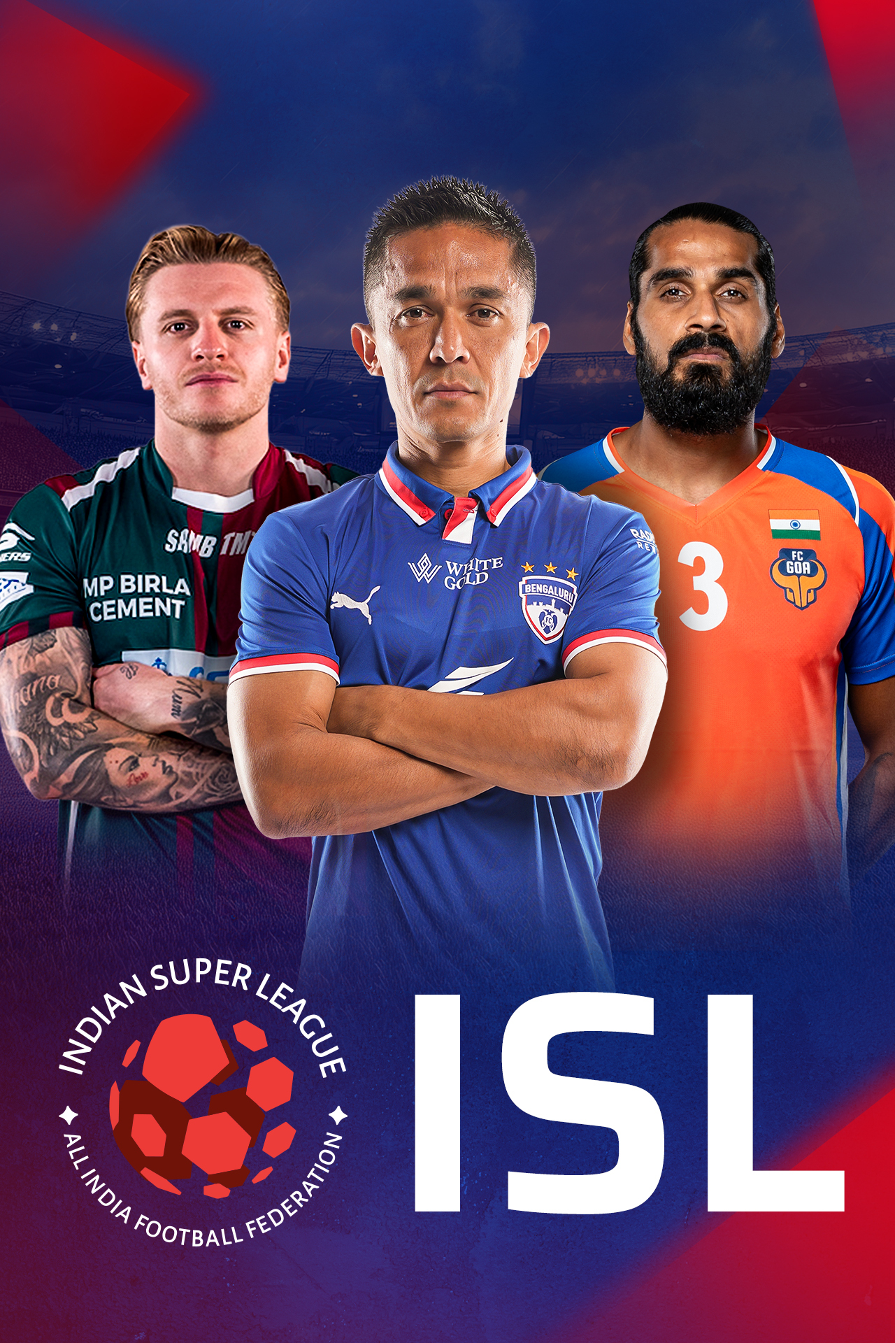 Isl 2025-26 football vertical banner