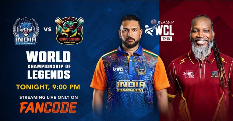 India Champions vs West Indies Champions: Live on FanCode