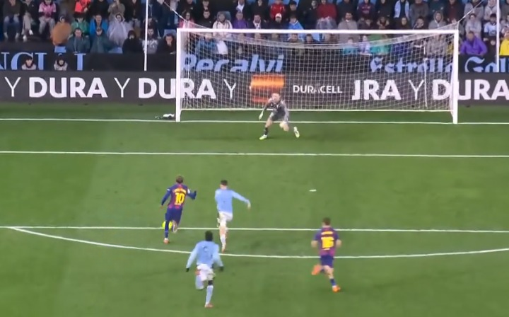 Unlucky Lamine! The post kept out his second of the night