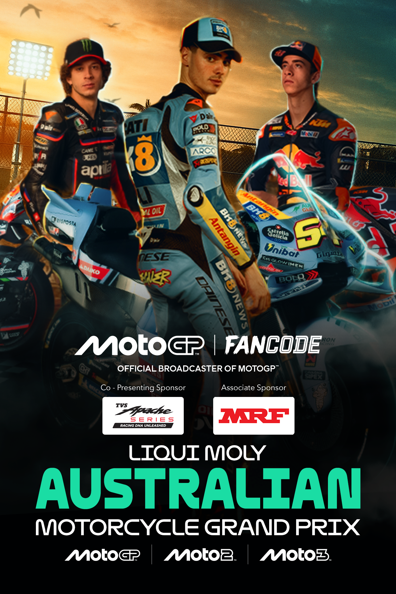 Australian motorcycle grand prix motogp vertical banner