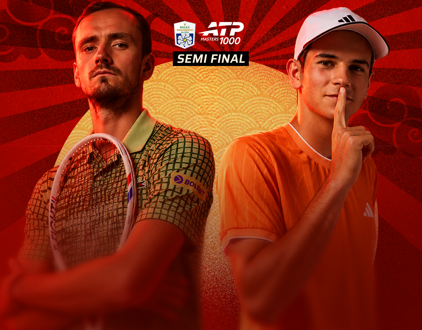 Jodar vs medvedev of atp masters - rolex shanghai masters banner