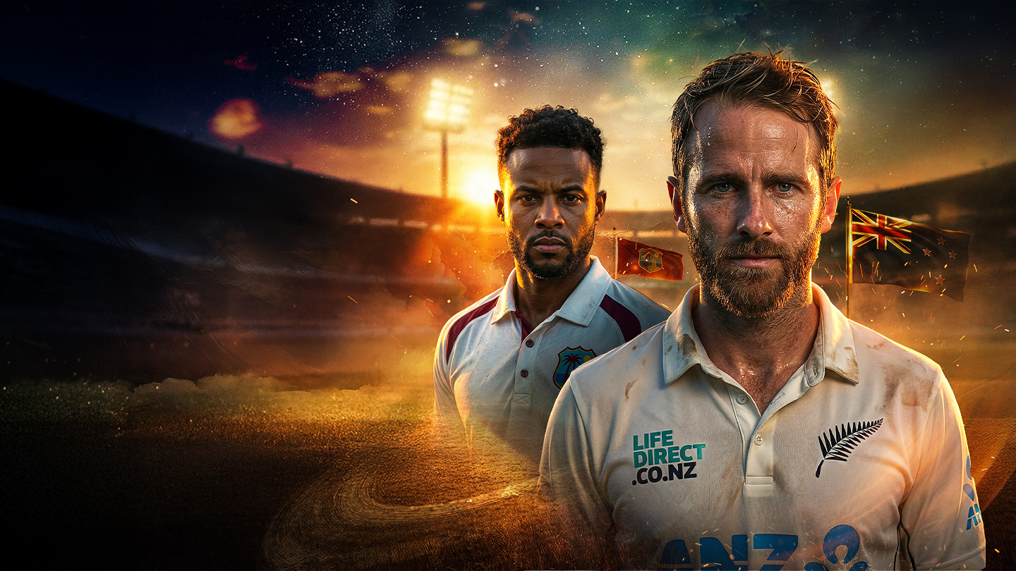 West indies tour of new zealand, 2025 cricket banner