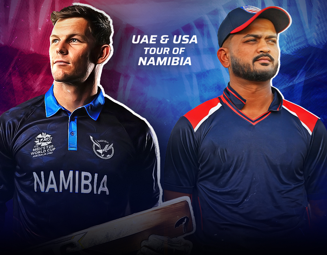 Match 3 of united arab emirates and usa tour of namibia, 2024: namibia vs usa banner