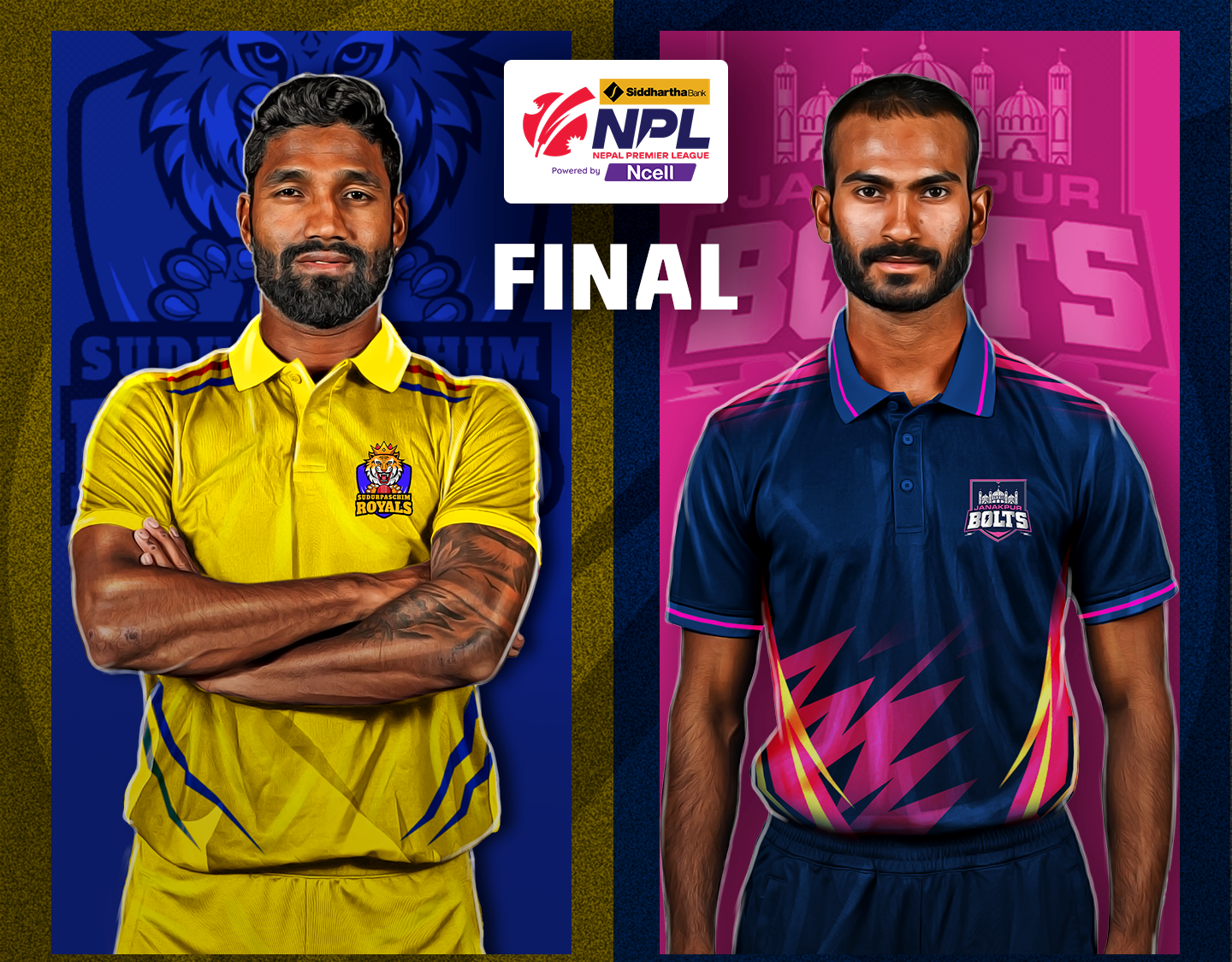Final of nepal premier league, 2024: sudurpaschim royals vs janakpur bolts banner