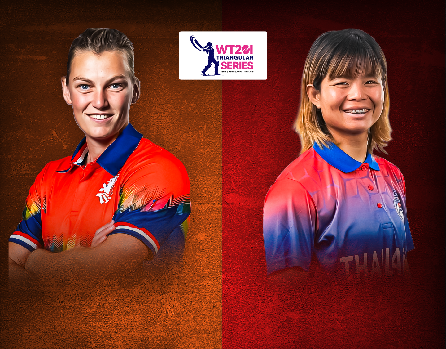 Match 2 of nepal women's t20i triangular series: netherlands women vs thailand women banner