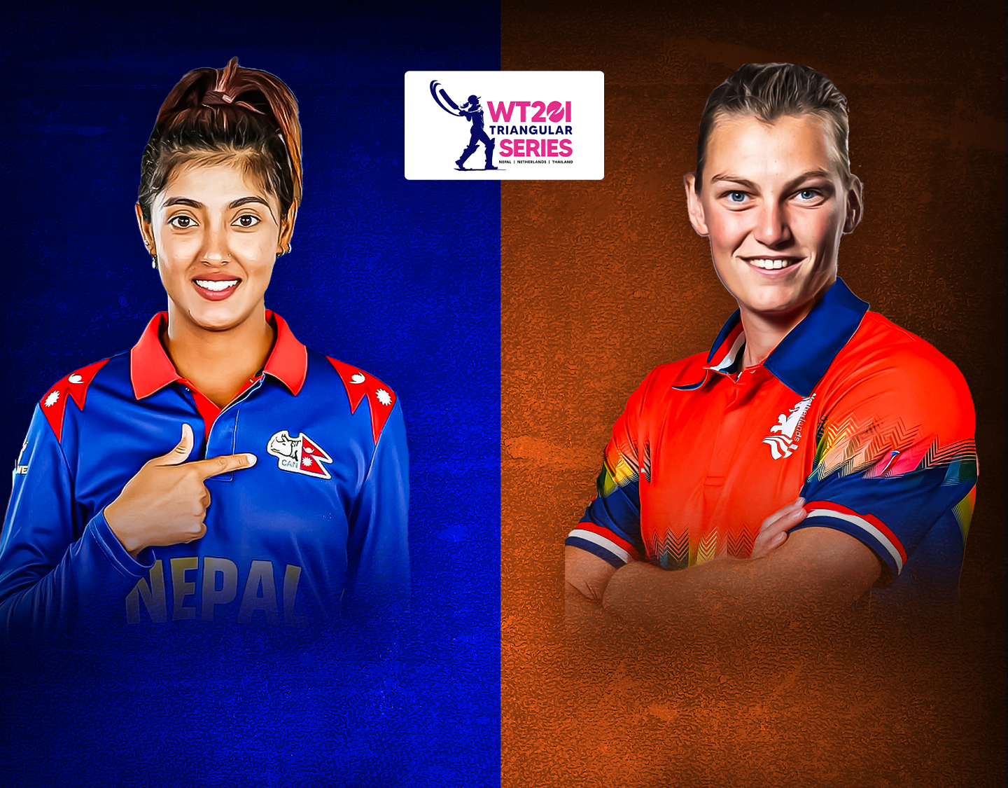 Match 4 of nepal women's t20i triangular series: nepal women vs netherlands women banner